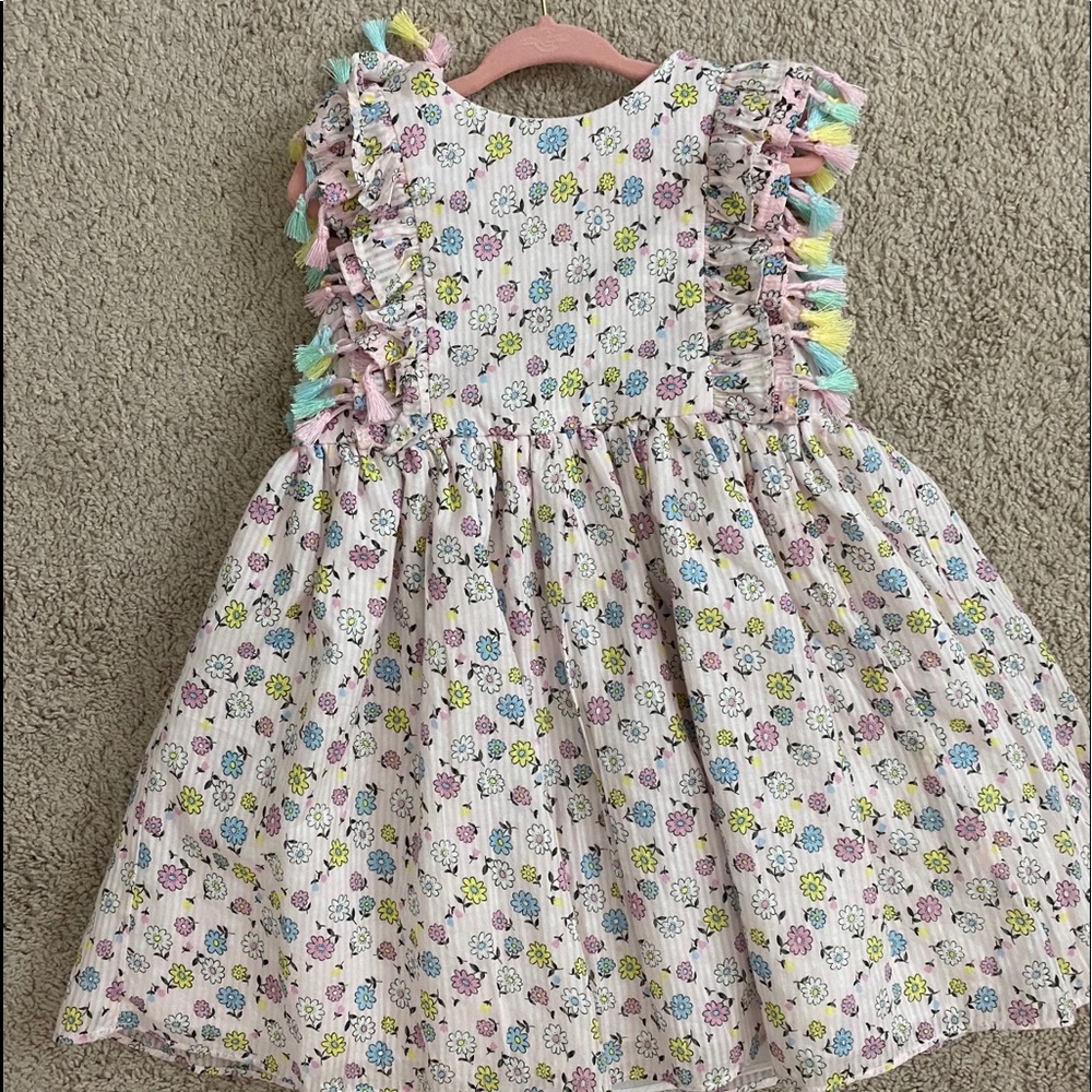 Pippa & Julie little girls floral tassel dress 3T